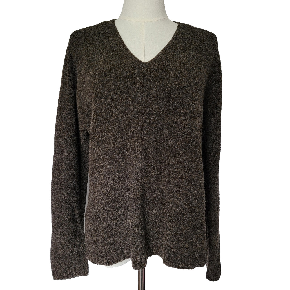 Banana Republic Wool Blend Brown Sweater Sz L Preppy Office Minimalist Neutral